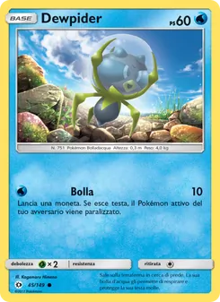Carta Dewpider dell'espansione Sole e Luna, numero 45/149