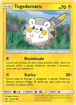 Carta Togedemaru dell'espansione Sole e Luna, numero 53/149