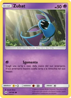 Carta Zubat dell'espansione Sole e Luna, numero 54/149