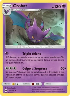 Carta Crobat dell'espansione Sole e Luna, numero 56/149