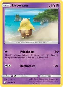 Carta Drowzee dell'espansione Sole e Luna, numero 59/149
