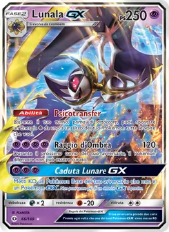 Carta Lunala GX dell'espansione Sole e Luna, numero 66/149