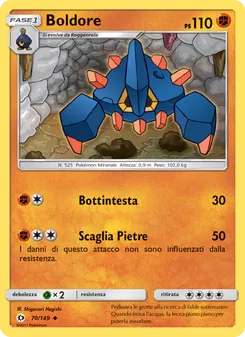 Carta Boldore dell'espansione Sole e Luna, numero 70/149