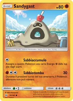 Carta Sandygast dell'espansione Sole e Luna, numero 74/149