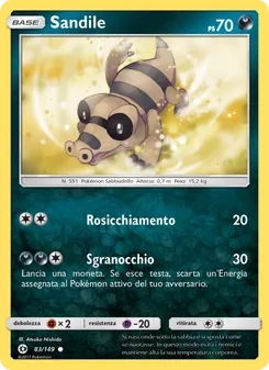 Carta Sandile dell'espansione Sole e Luna, numero 83/149