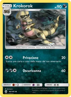 Carta Krokorok dell'espansione Sole e Luna, numero 84/149