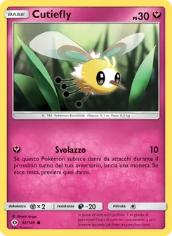 Carta Cutiefly dell'espansione Sole e Luna, numero 92/149
