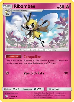 Carta Ribombee dell'espansione Sole e Luna, numero 93/149
