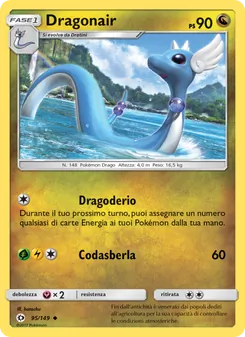 Carta Dragonair dell'espansione Sole e Luna, numero 95/149