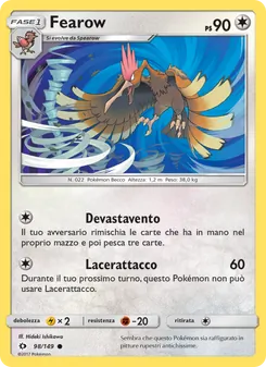 Carta Fearow dell'espansione Sole e Luna, numero 98/149