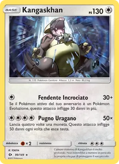 Carta Kangaskhan dell'espansione Sole e Luna, numero 99/149