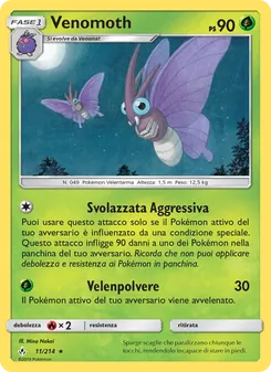 Carta Venomoth dell'espansione Legami Inossidabili, numero 11/214