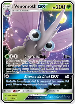 Carta Venomoth GX dell'espansione Legami Inossidabili, numero 12/214