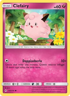 Carta Clefairy dell'espansione Legami Inossidabili, numero 132/214