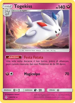 Carta Togekiss dell'espansione Legami Inossidabili, numero 138/214