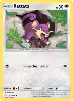 Carta Rattata dell'espansione Legami Inossidabili, numero 143/214