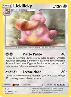 Carta Lickilicky dell'espansione Legami Inossidabili, numero 153/214