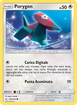 Carta Porygon dell'espansione Legami Inossidabili, numero 154/214