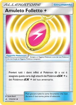 Carta Amuleto Folletto Lightning dell'espansione Legami Inossidabili, numero 172/214