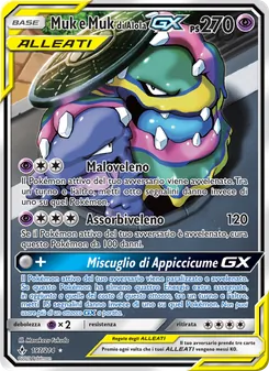 Carta Muk e Muk di Alola GX dell'espansione Legami Inossidabili, numero 197/214