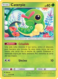 Carta Caterpie dell'espansione Legami Inossidabili, numero 2/214