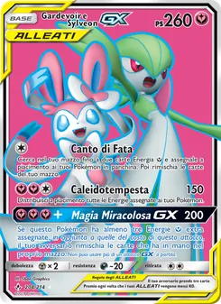 Carta Gardevoir e Sylveon GX dell'espansione Legami Inossidabili, numero 204/214