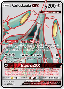 Carta Celesteela GX dell'espansione Legami Inossidabili, numero 208/214