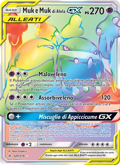 Carta Muk e Muk di Alola GX dell'espansione Legami Inossidabili, numero 220/214