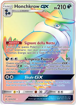Carta Honchkrow GX dell'espansione Legami Inossidabili, numero 223/214