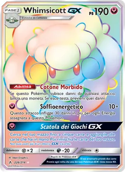 Carta Whimsicott GX dell'espansione Legami Inossidabili, numero 226/214