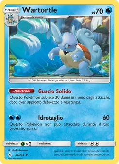Carta Wartortle dell'espansione Legami Inossidabili, numero 34/214