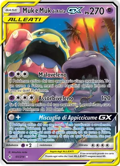 Carta Muk e Muk di Alola GX dell'espansione Legami Inossidabili, numero 61/214