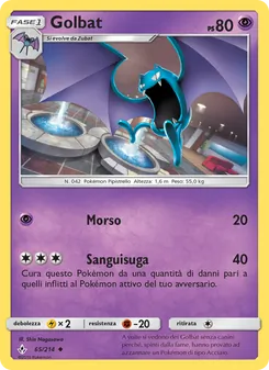 Carta Golbat dell'espansione Legami Inossidabili, numero 65/214
