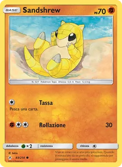Carta Sandshrew dell'espansione Legami Inossidabili, numero 83/214