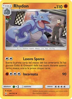 Carta Rhydon dell'espansione Legami Inossidabili, numero 94/214