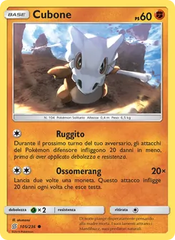 Carta Cubone dell'espansione Sintonia Mentale, numero 105/236