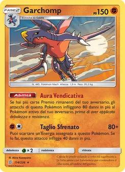 Carta Garchomp dell'espansione Sintonia Mentale, numero 114/236
