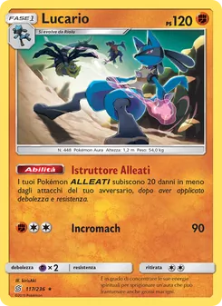 Carta Lucario dell'espansione Sintonia Mentale, numero 117/236