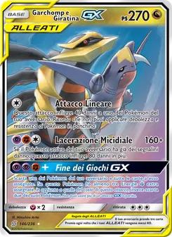 Carta Garchomp e Giratina GX dell'espansione Sintonia Mentale, numero 146/236