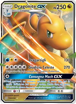 Carta Dragonite GX dell'espansione Sintonia Mentale, numero 152/236