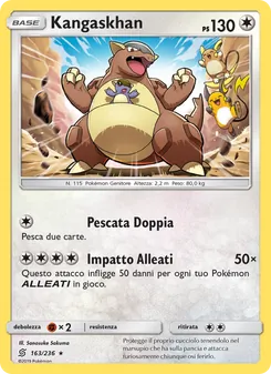 Carta Kangaskhan dell'espansione Sintonia Mentale, numero 163/236