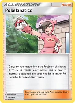 Carta Pokéfanatico dell'espansione Sintonia Mentale, numero 204/236