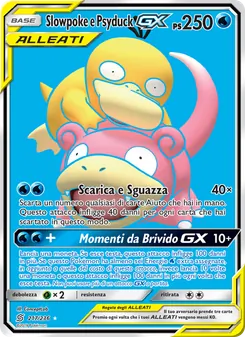 Carta Slowpoke e Psyduck GX dell'espansione Sintonia Mentale, numero 217/236