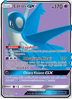 Carta Latios GX dell'espansione Sintonia Mentale, numero 223/236