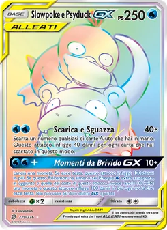 Carta Slowpoke e Psyduck GX dell'espansione Sintonia Mentale, numero 239/236