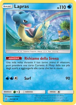 Carta Lapras dell'espansione Sintonia Mentale, numero 36/236