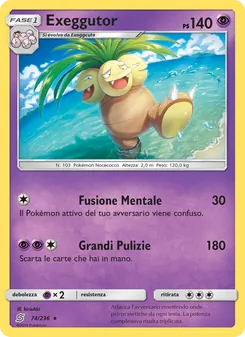 Carta Exeggutor dell'espansione Sintonia Mentale, numero 74/236