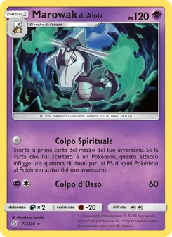 Carta Marowak di Alola dell'espansione Sintonia Mentale, numero 75/236