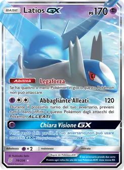Carta Latios GX dell'espansione Sintonia Mentale, numero 78/236