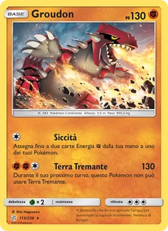 Carta Groudon dell'espansione Eclissi Cosmica, numero 113/236